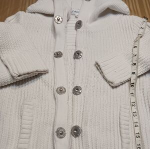Calvin Klein White Button-Up Cardigan